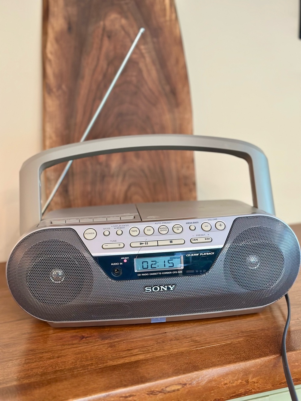 Sony CFD-S05 Boombox CD Radio Cassette Player Recorder Portable With Cord Tested